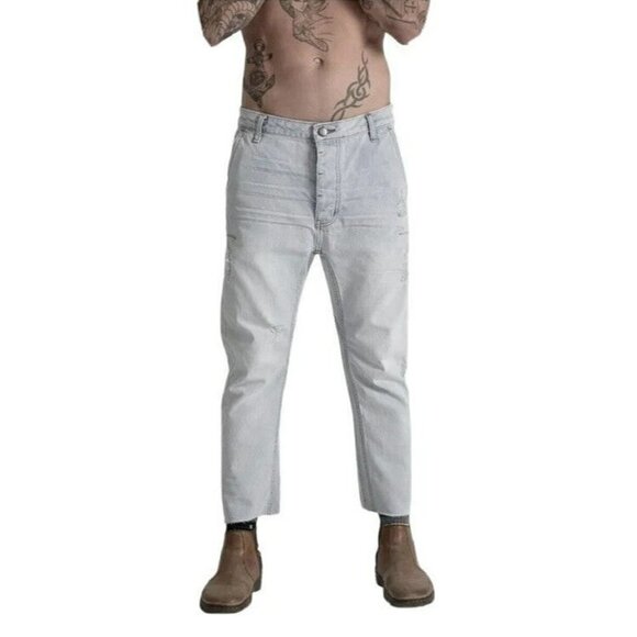 Man X One Teaspoon Mr. Brown Distressed Brando Jeans Sz 32L  32 Long  NWT - Picture 1 of 10